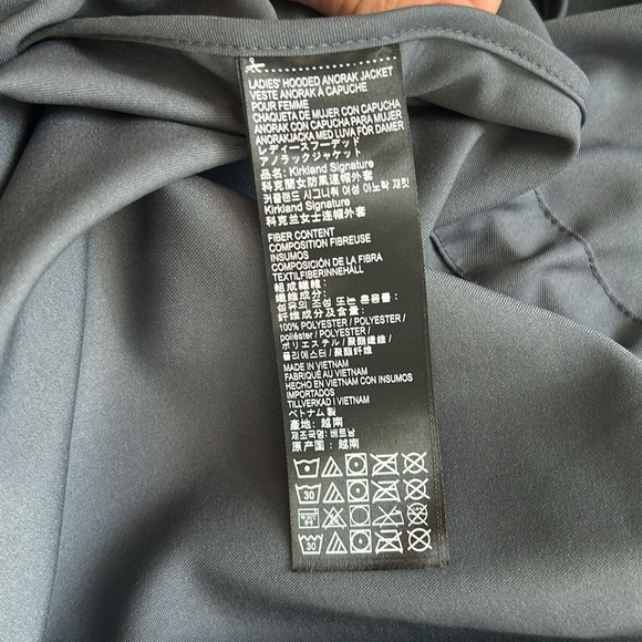 Kirkland signature Ladies hoodes Anorak windbreaker rain jacket Large color gray - Picture 7 of 10